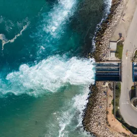 Top view of a large desalination facility